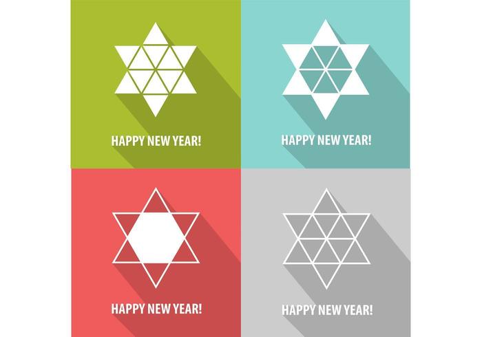 Moderne Star New Year Vektor Hintergrund Pack