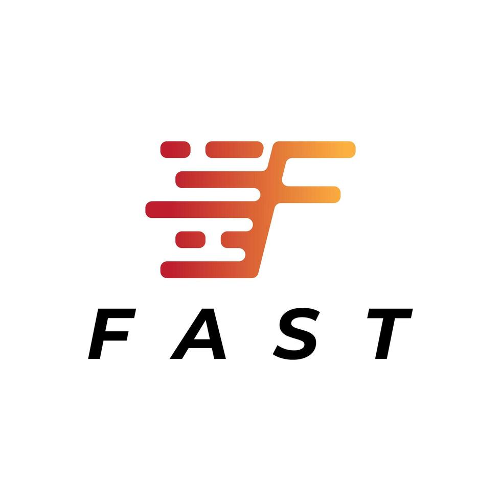 buchstabe f technologie schnelles logo-design vektor
