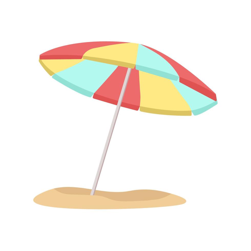 Strand parasoll. vektor illustration. dekorativa söta element. sommartryck.
