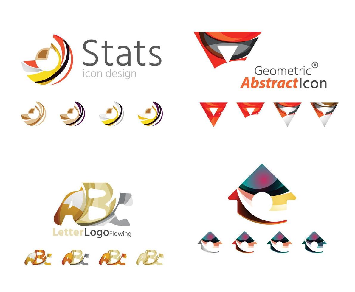 minimales buchstabenlogo abstrakte logosammlung mit buchstaben. geometrische abstrakte Logos vektor