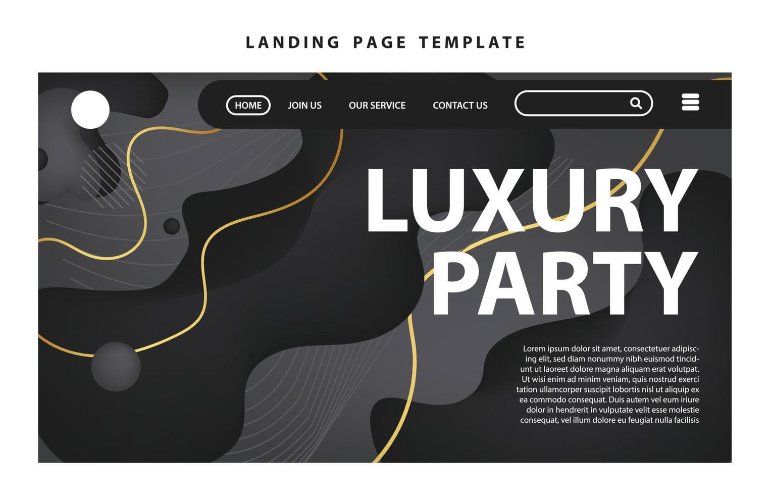 Landing-Page-Vorlage Website-Präsentation digitales Marketing flaches Design Startup-Event-Party-Musik vektor