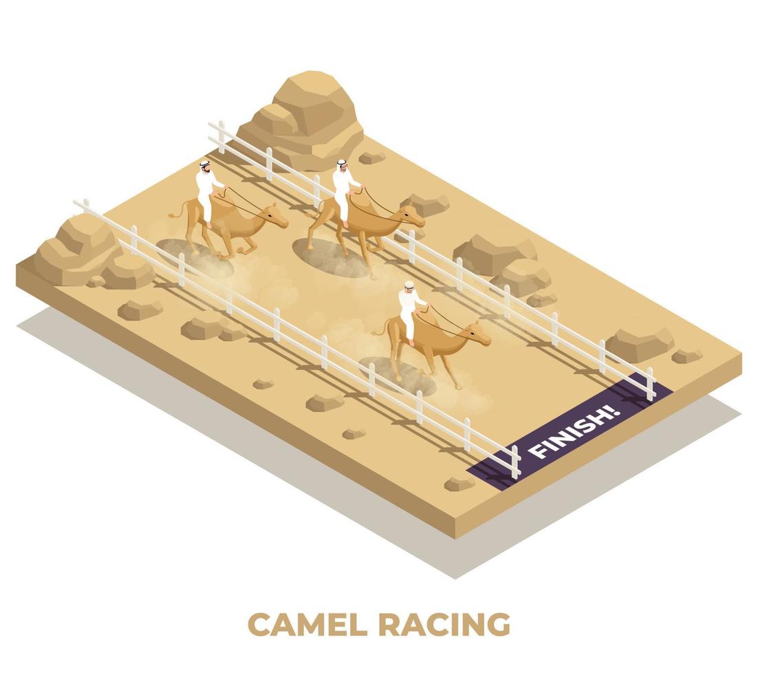Zusammensetzung des muslimischen Kamelrennens vektor