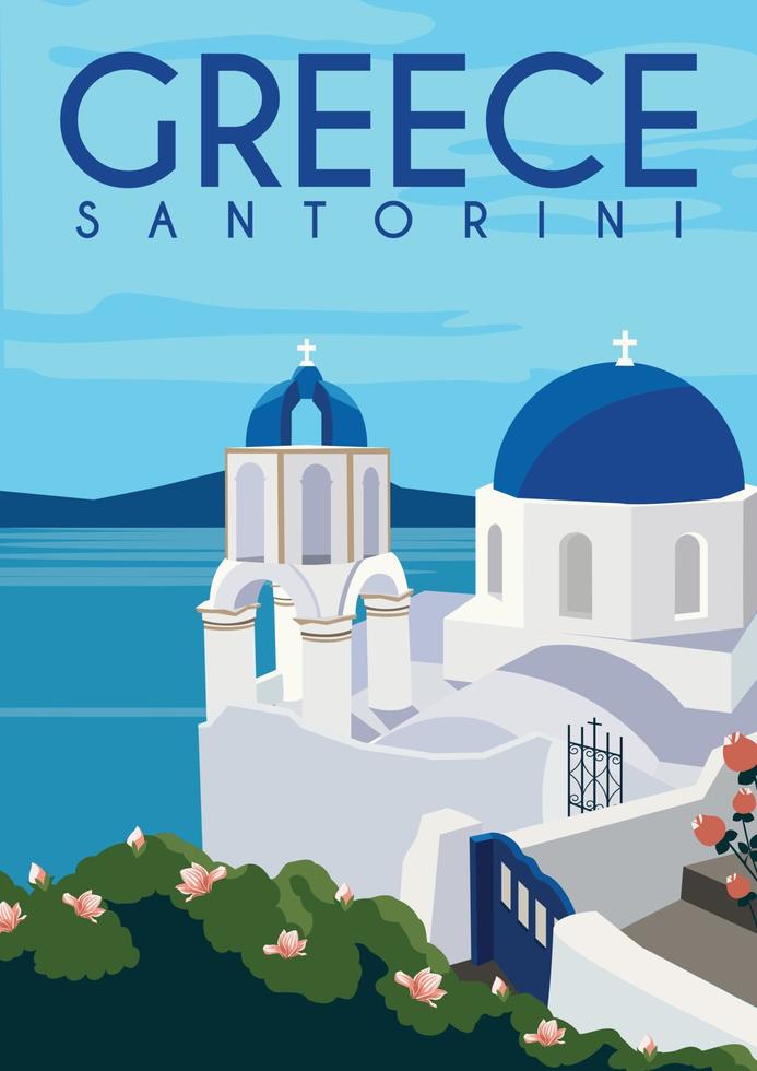 santorini vektor illustration bakgrund