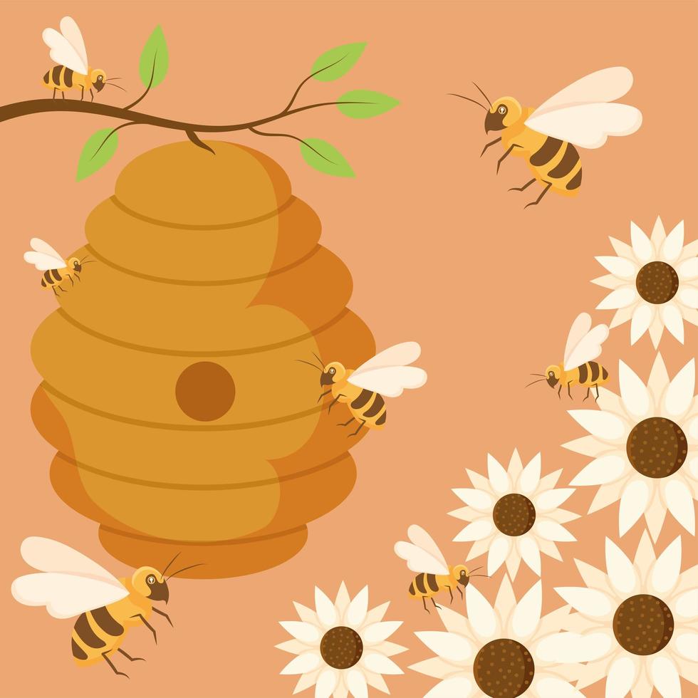 Bienen machen Honig vektor