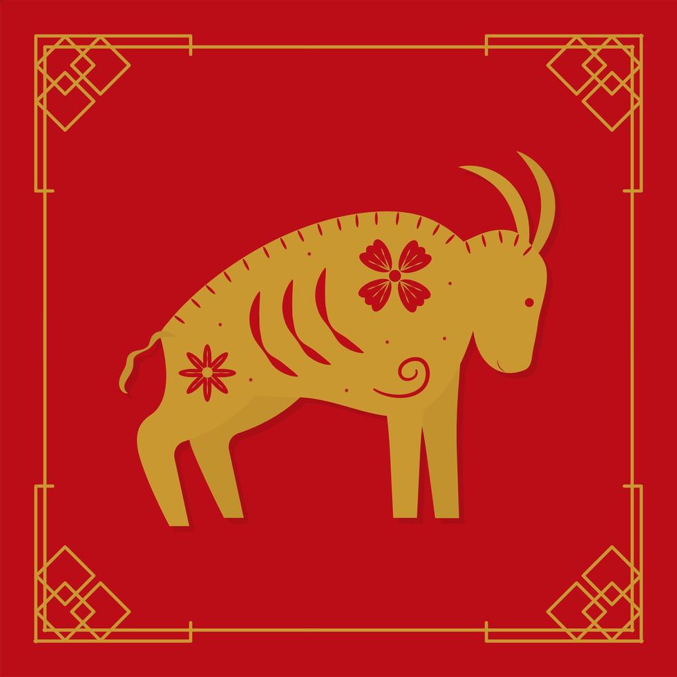 kinesiska zodiaken gyllene buffel vektor