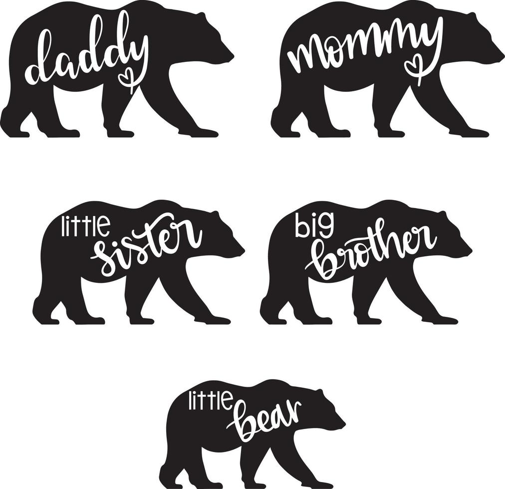 Silhouette der Bärenfamilie vektor