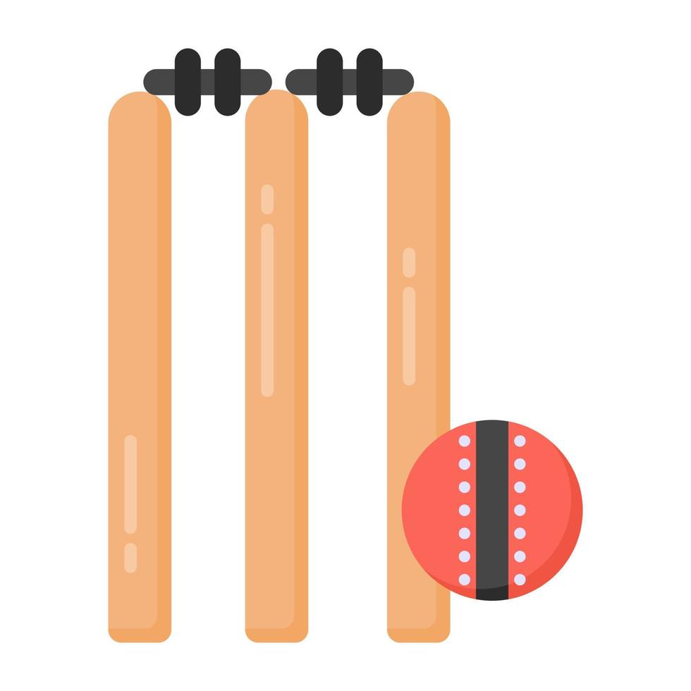 cricket wicket ikon i platt stil, sportutrustning vektor