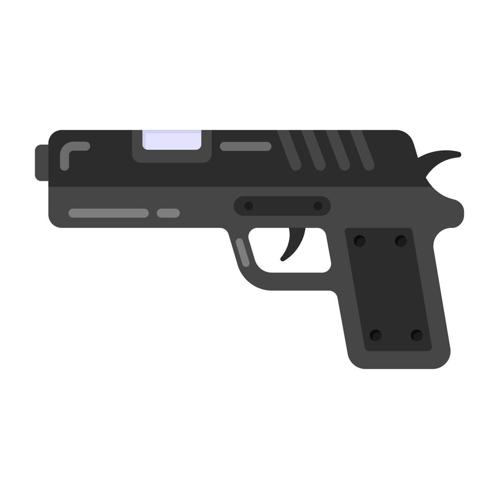 en platt redigerbar ikon för revolverpistol vektor