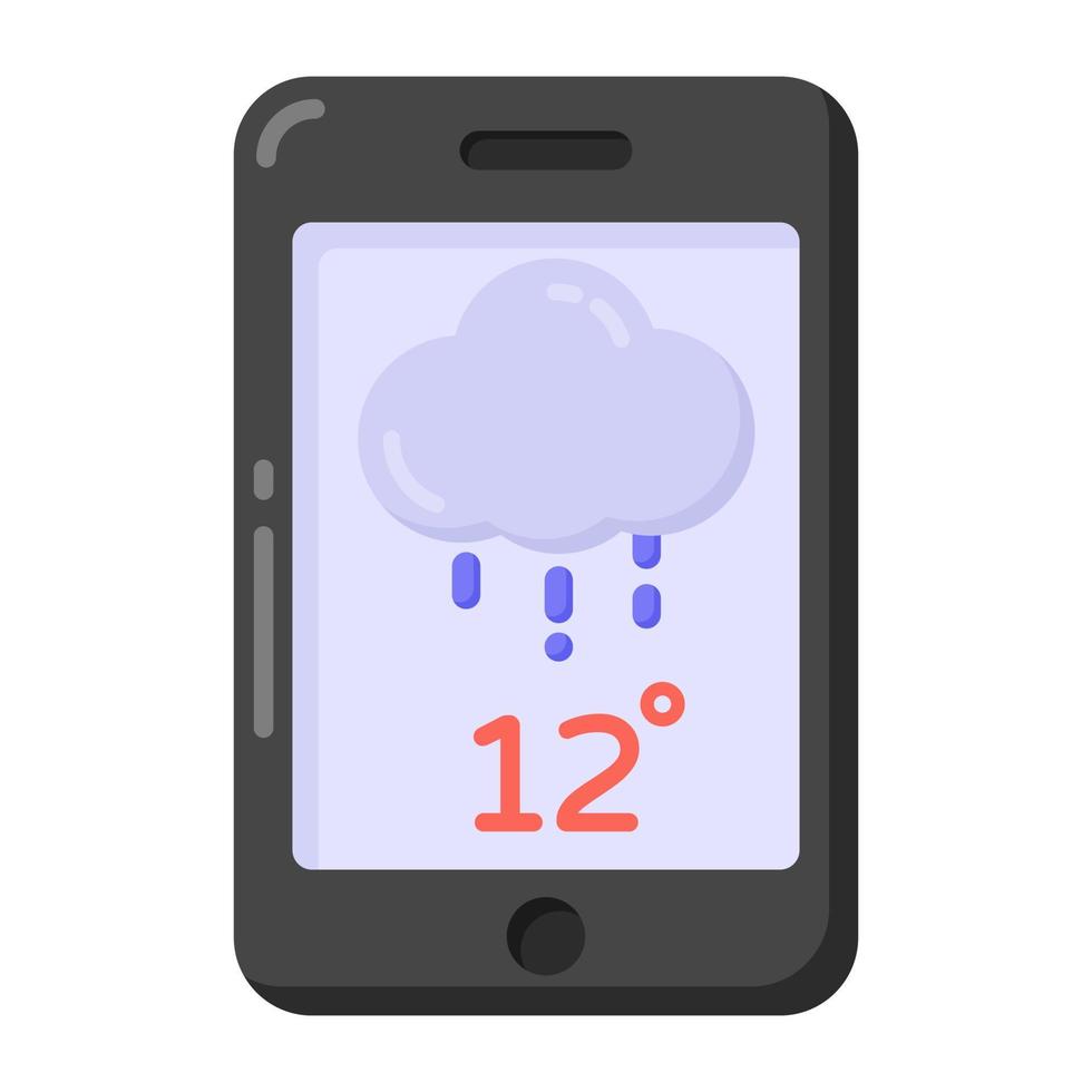 trendiges flaches Design des mobilen Wetter-App-Symbols vektor