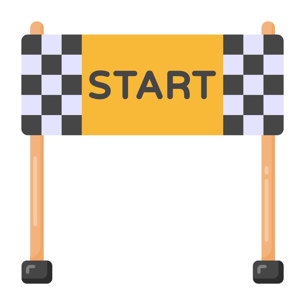 race startpunkt, platt ikon för startlinjen vektor