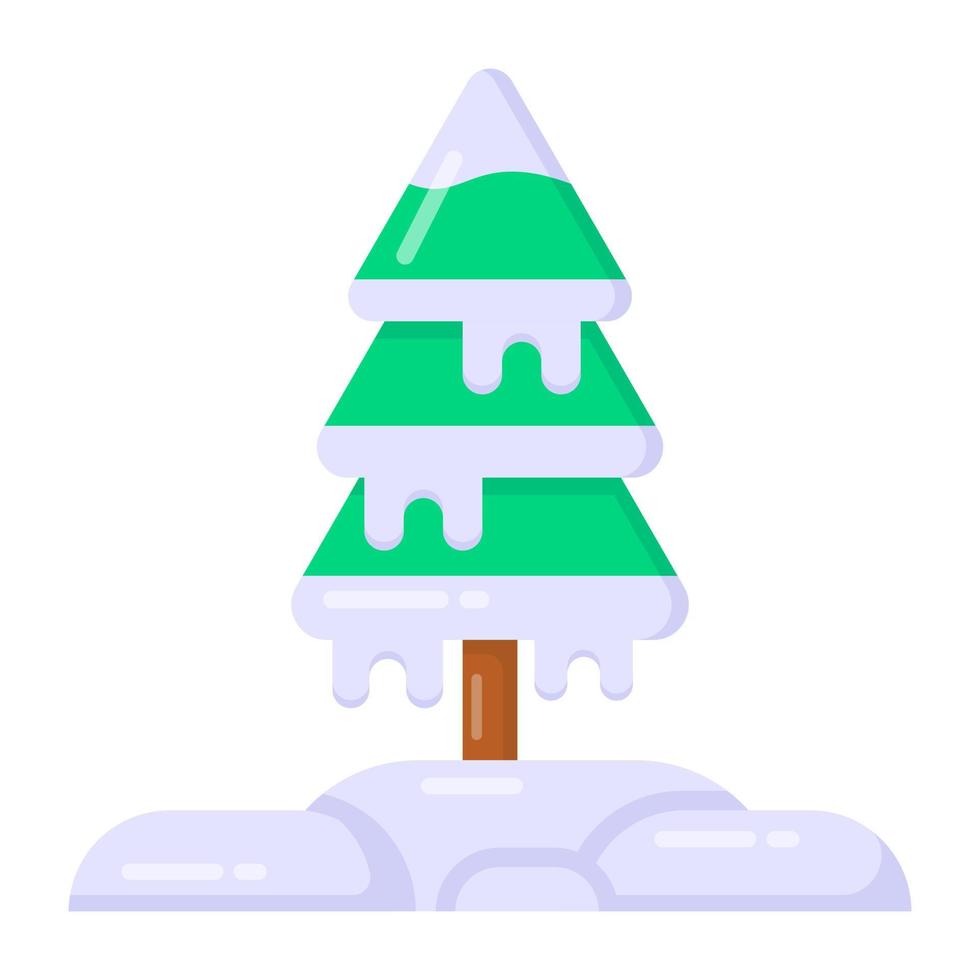 skog snö väder ikon, redigerbar vektor