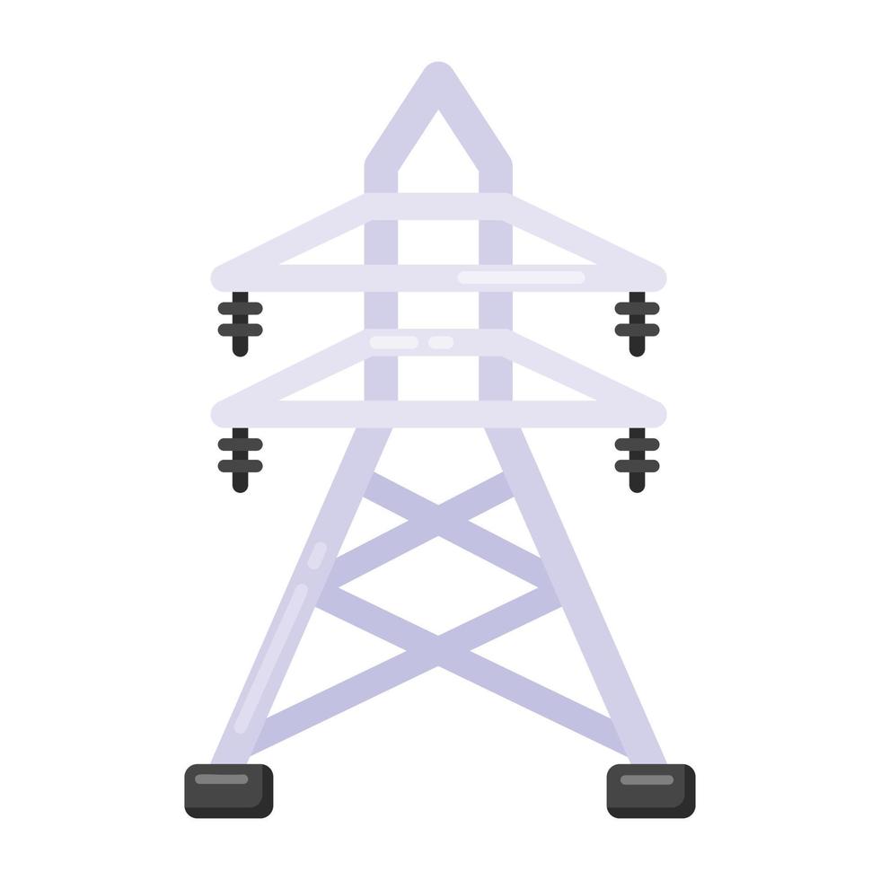 Elektroturm-Flachsymbol, editierbarer Vektor und Stromwerkzeug