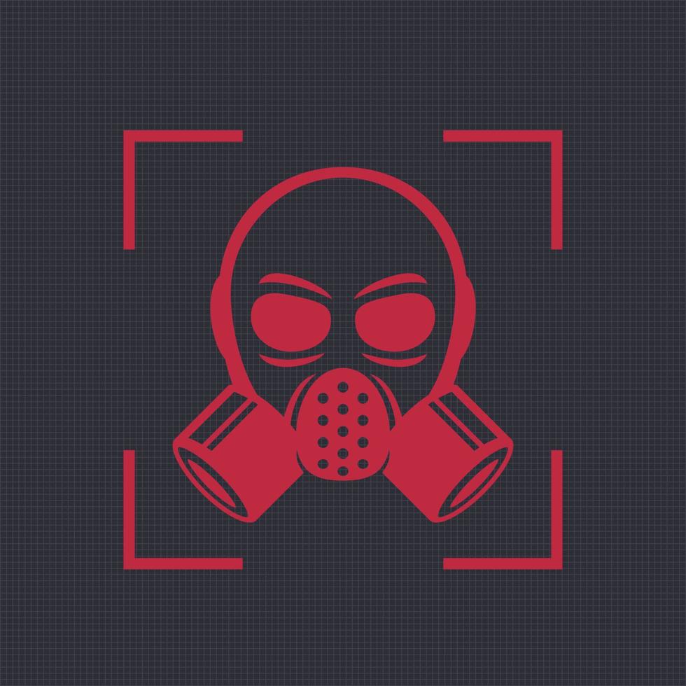 gasmask, respiratorikon, biofarasymbol vektor