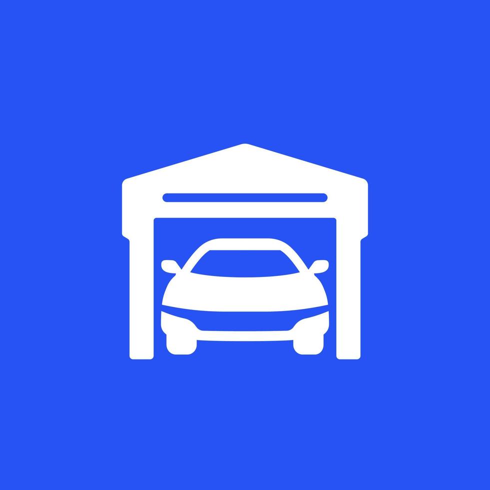 Garagensymbol mit Auto, Vektor