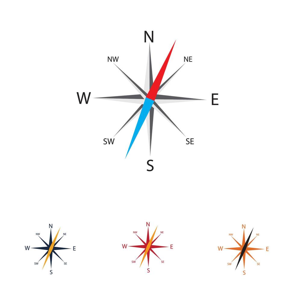 uppsättning kompasslogotyp vektor