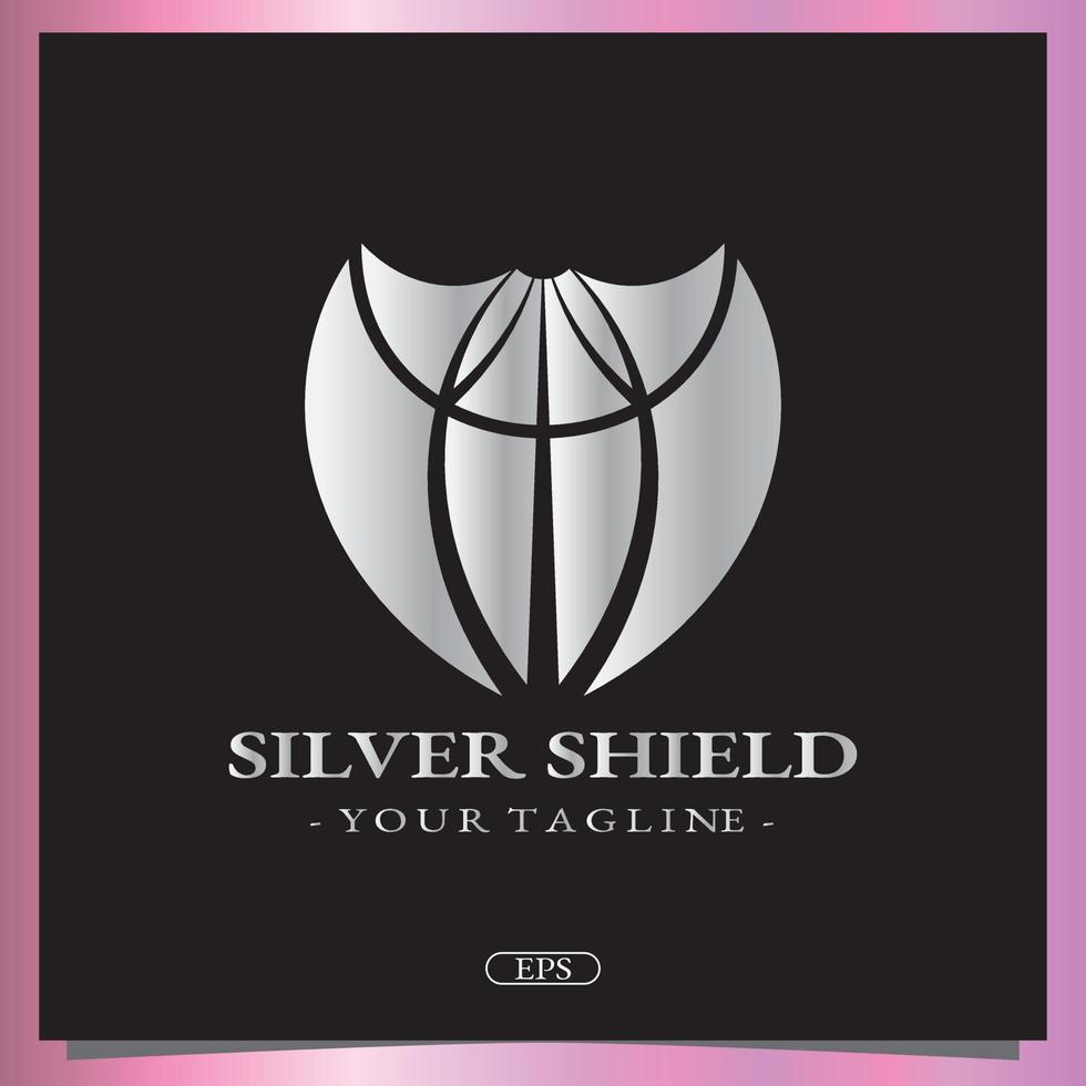 Silberschild Logo Premium elegante Vorlage Vektor eps 10