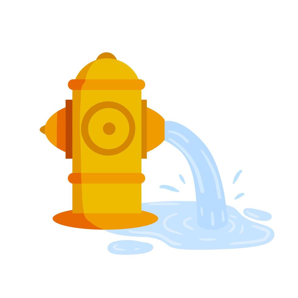 Feuerhydrant. flache karikaturillustration. gelbes Symbol des Feuerlöschwerkzeugs. vektor