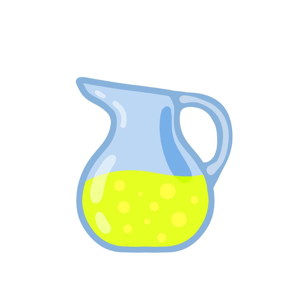 lemonad i kanna. sommar uppfriskande drink i glasburk. gul vätska. platt tecknad illustration vektor