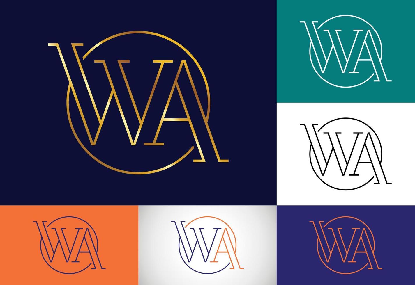 anfängliche Monogrammbuchstabe wa Logo Design Vektor Vorlage. wa-Buchstaben-Logo-Design