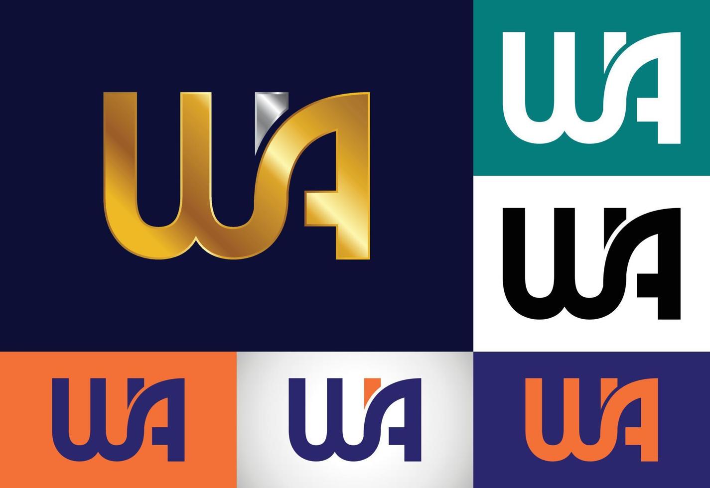 första monogram bokstaven wa logotyp design vektor mall. wa letter logotyp design