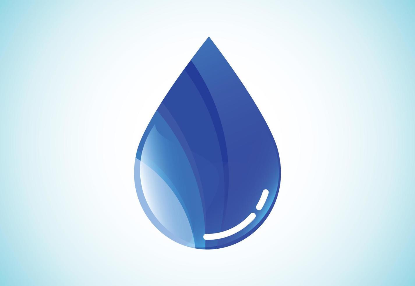 abstraktes Wassertropfen-Logo-Zeichensymbol auf weißem Hintergrund, Wassertropfen-Logo-Design-Vorlage. vektor