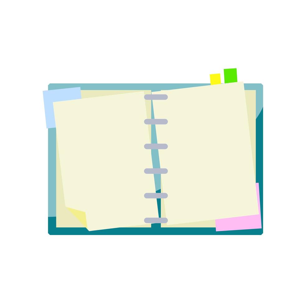 dagbok för att skriva med klistermärken vektor