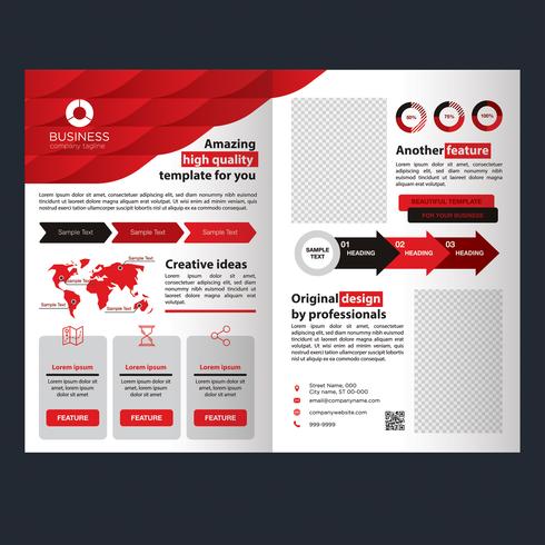 Red Business Fold Broschüre vektor