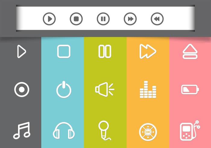 Media Player Vector Ikoner Pack