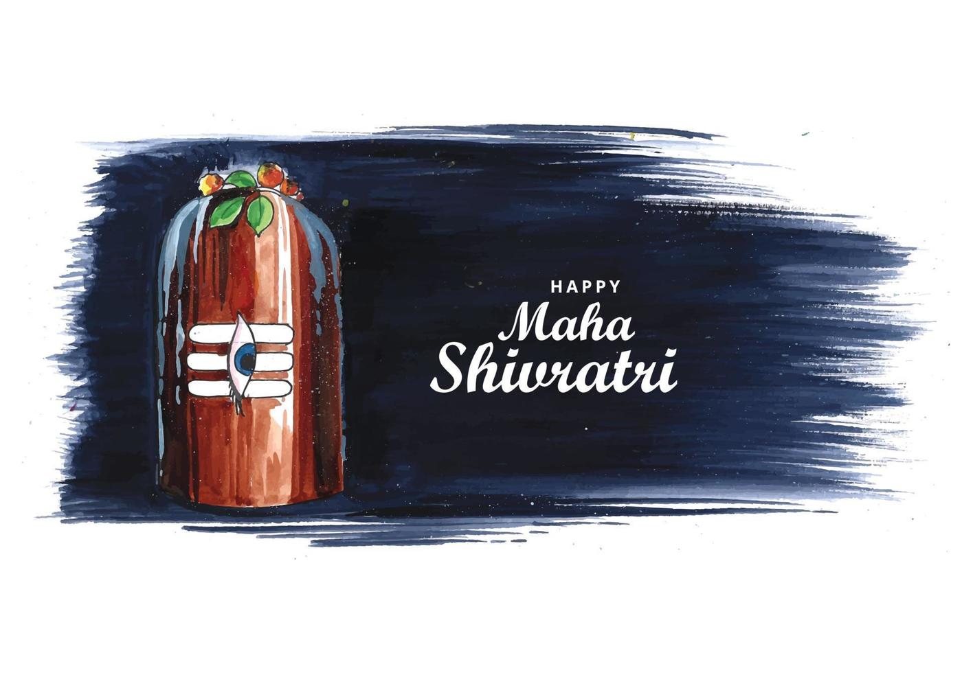 schöne glückliche Maha Shivratri-Grußkarte mit shivling Hintergrund vektor