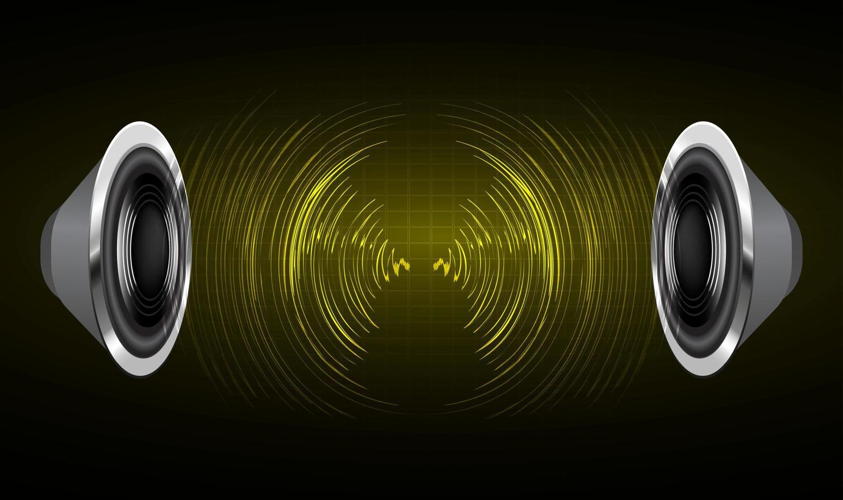 ljudvågor som oscillerar mörkt ljus. hörlur vektor