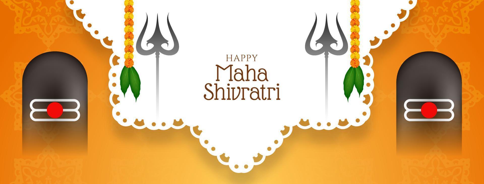 Happy Maha Shivratri Lord Shiva Anbetung Design vektor