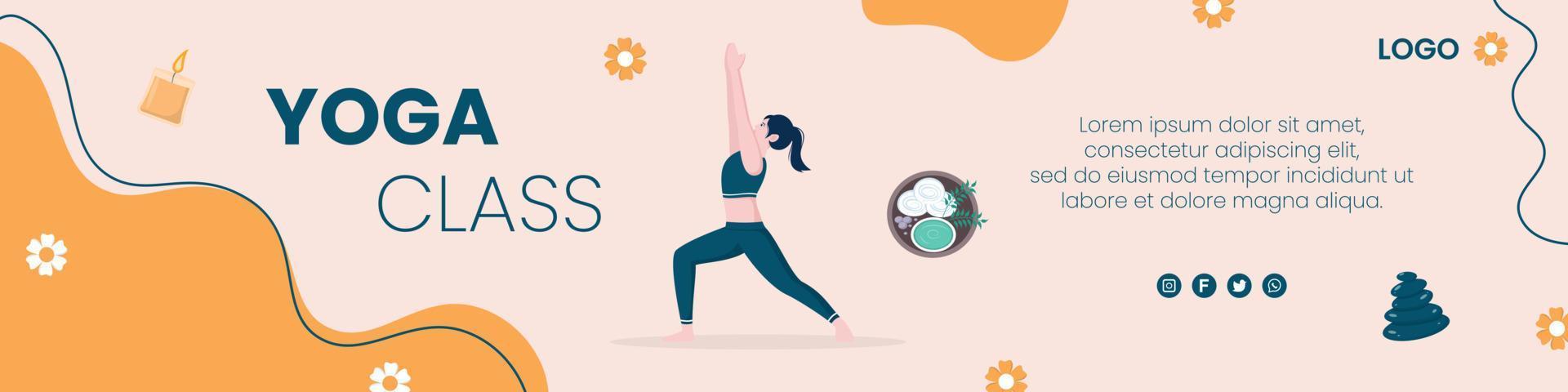 Yoga- und Meditations-Cover bearbeitbar mit quadratischem Hintergrund, geeignet für soziale Medien, ig-Feed, Karten, Grüße, Print- und Web-Internet-Anzeigen vektor