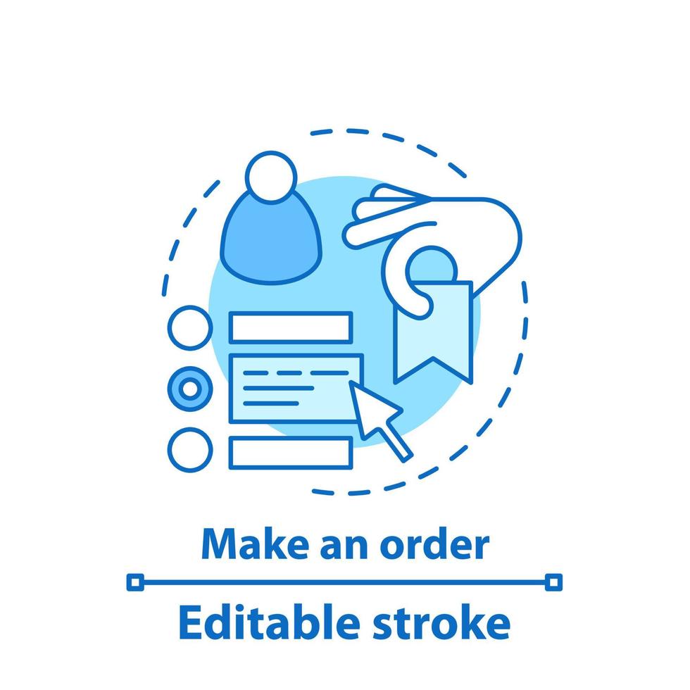 Erstellen Sie ein Bestellkonzept-Symbol. zu Favoriten hinzufügen Idee dünne Linie Illustration. Kundendienst. digitaler Kauf. Vektor isoliert Umrisszeichnung. editierbarer Strich