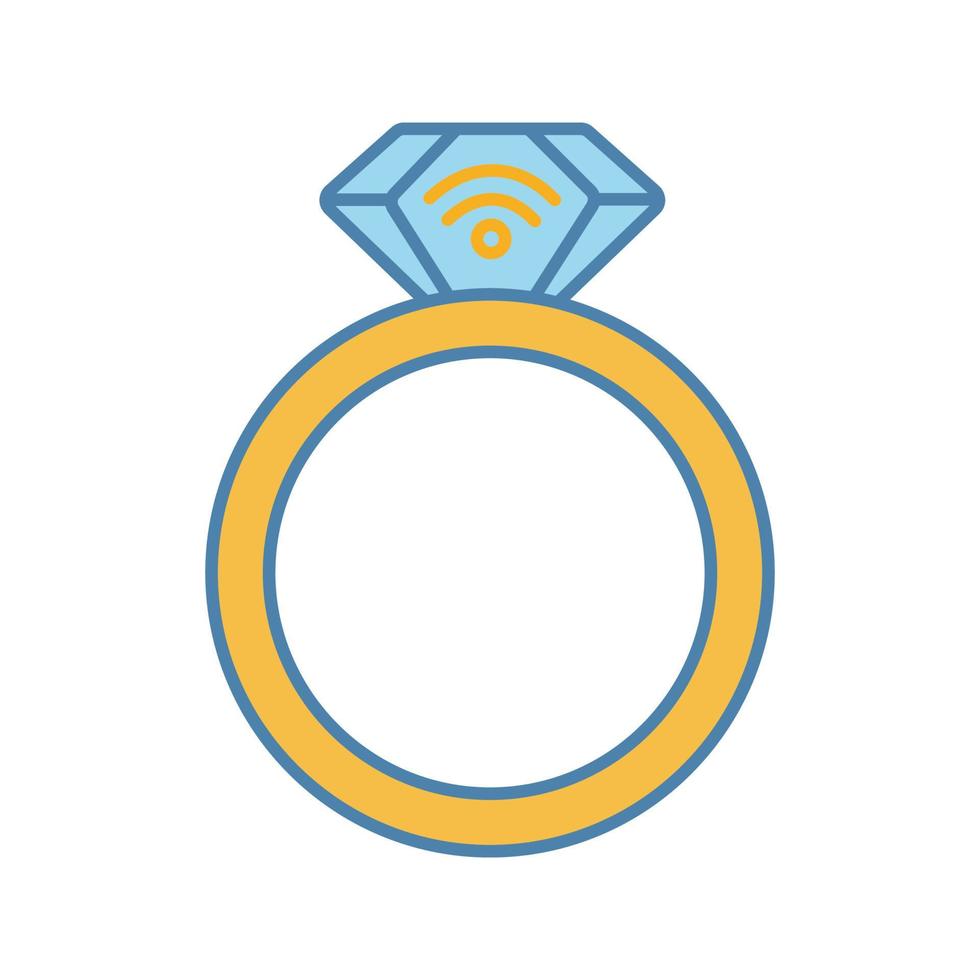 Symbol für die Farbe des NFC-Rings. Near Field Communication. RFID-Transponder. intelligenter Ring. berührungslose Technologie. isolierte Vektorillustration vektor