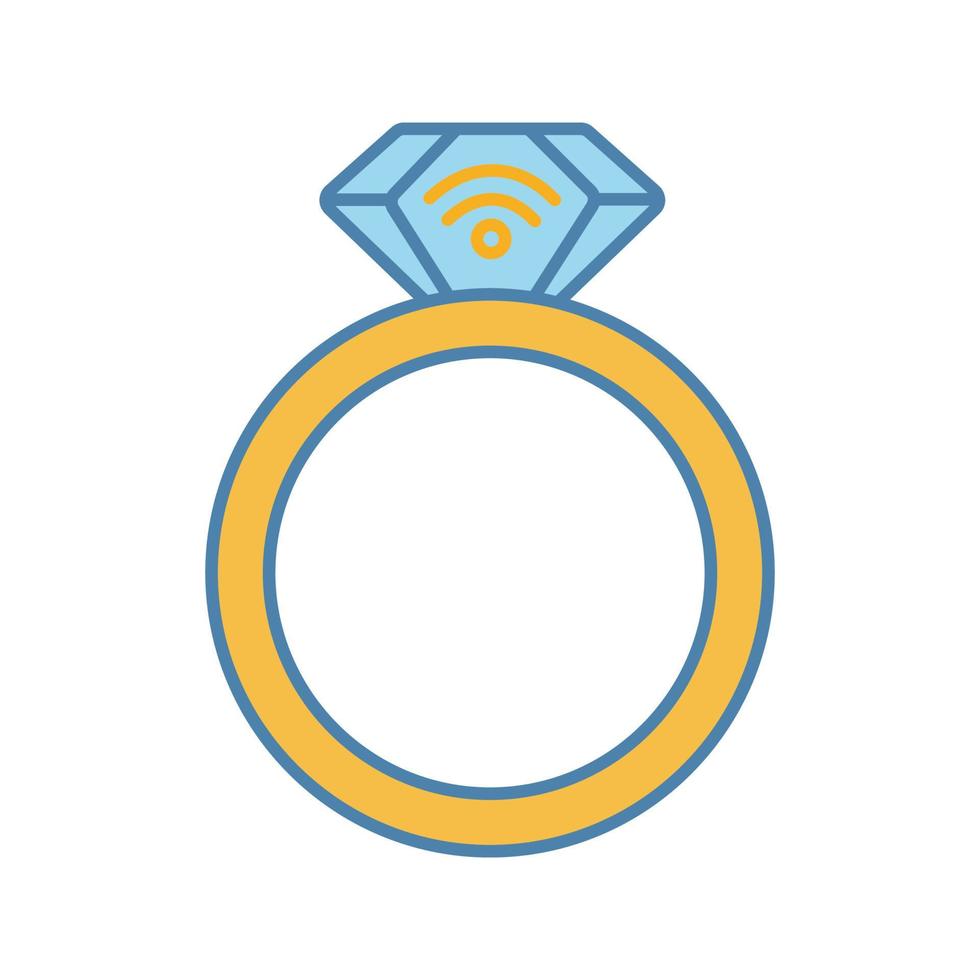 nfc ring färgikon. närfältskommunikation. rfid-transponder. smart ring. kontaktlös teknik. isolerade vektor illustration