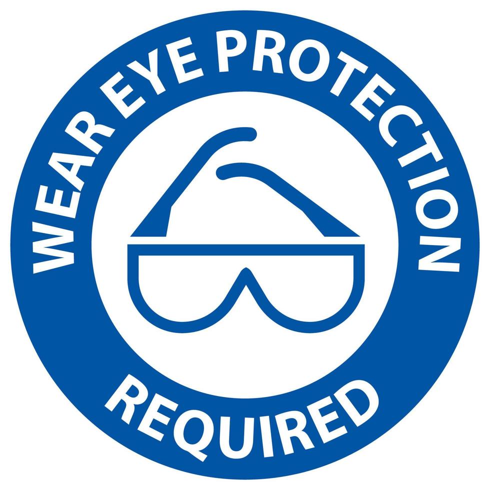 Observera att bära ögonskydd krävs på vit bakgrund vektor