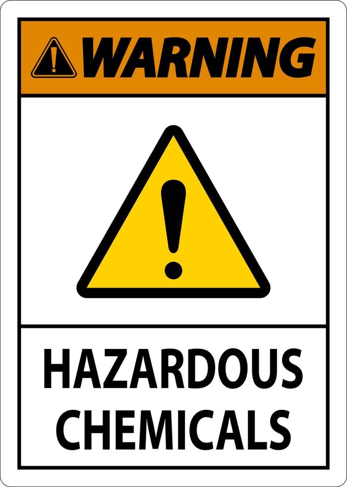 Warnzeichen für gefährliche Chemikalien auf weißem Hintergrund vektor