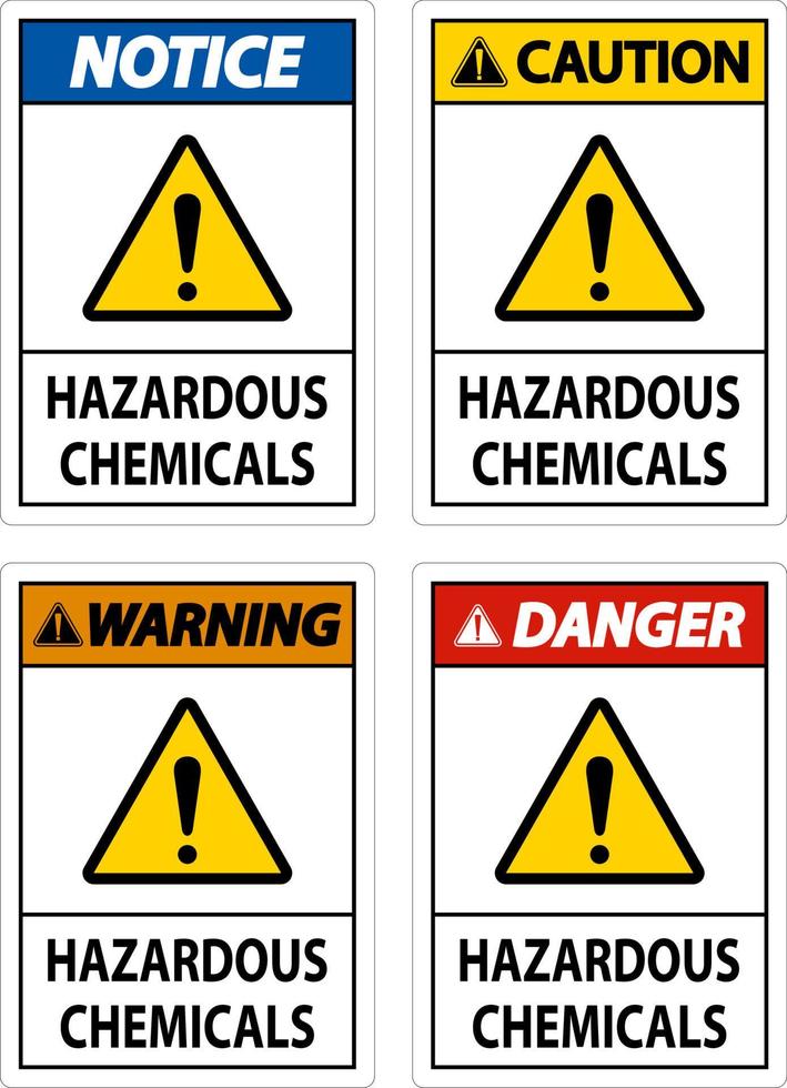 Zeichen für gefährliche Chemikalien auf weißem Hintergrund vektor