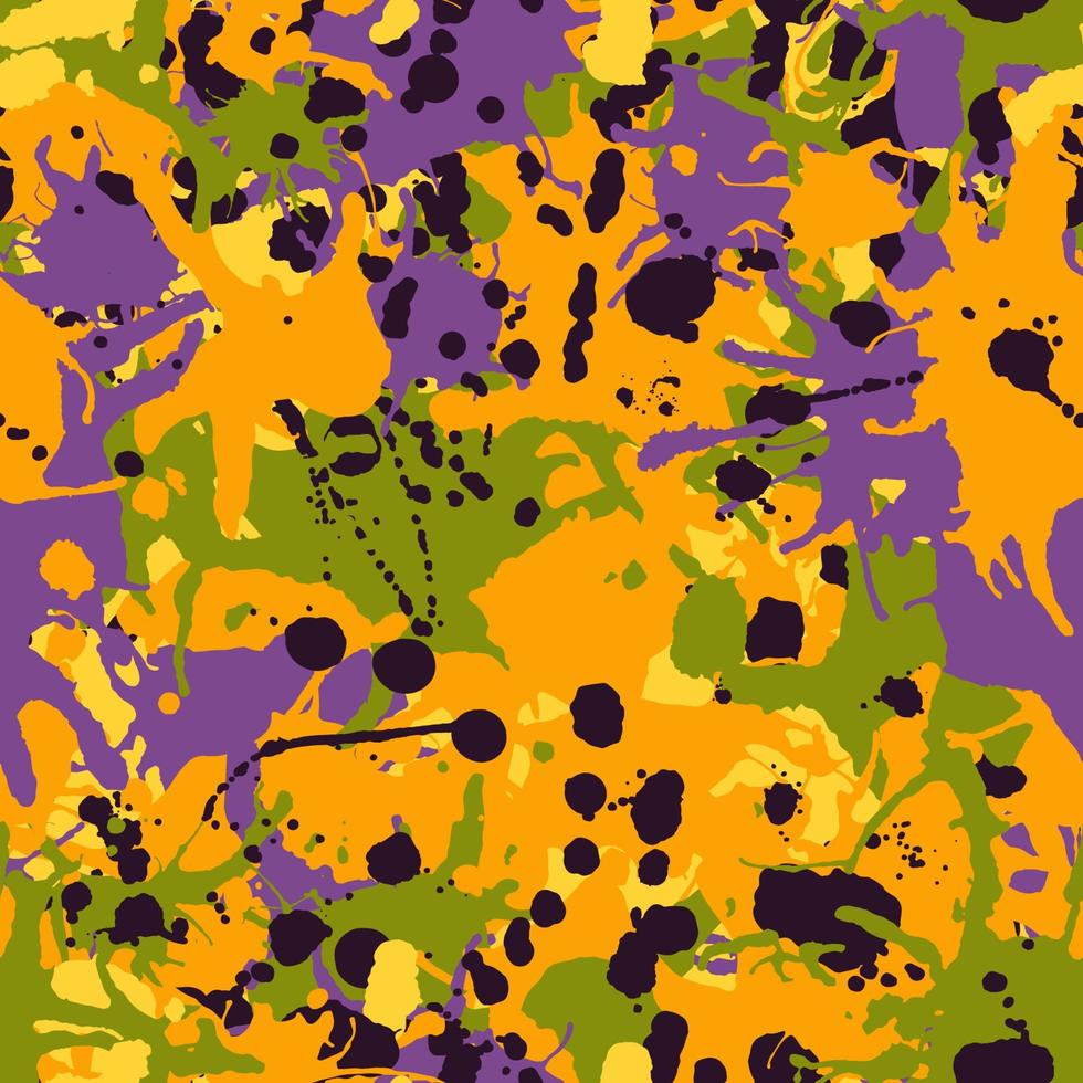 lila, orange, grönt, svart kamouflage seamless mönster vektor