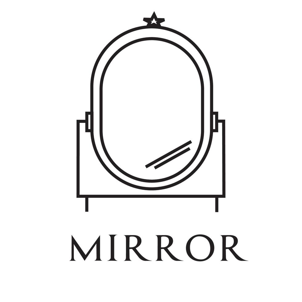 Spiegelvektorsymbol. Hochwertige Spiegelpiktogramme für Wohnräume für Dritte vektor