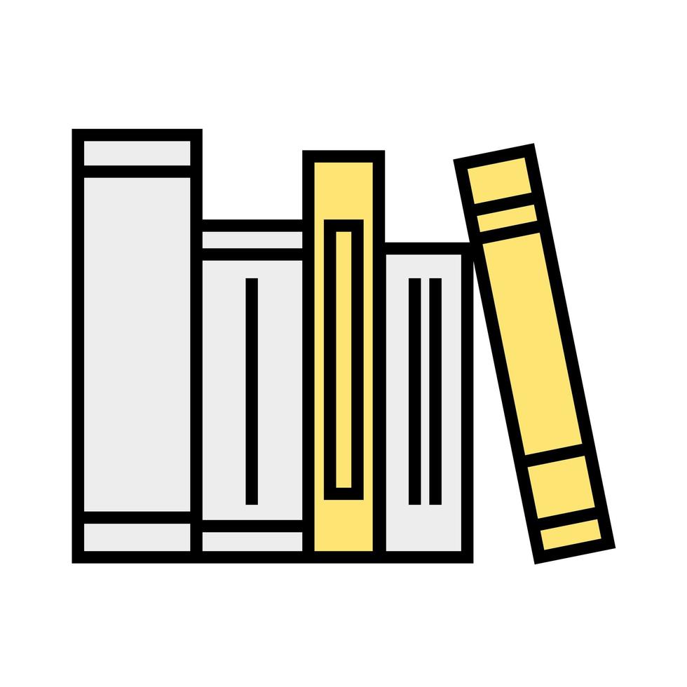 Bücher im Regal - flaches einfaches Symbol. Stapel Bücher-Vektor-Illustration vektor