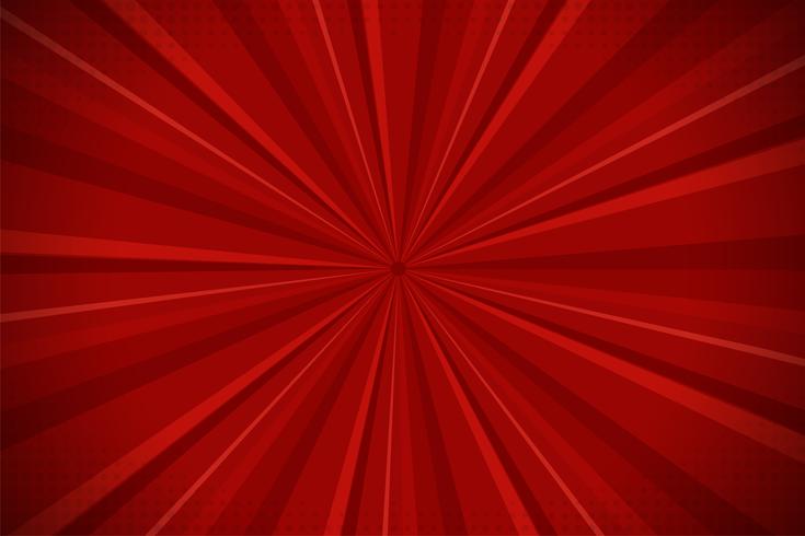 Röd abstrakt komisk tecknad solljus bakgrund. Vektor Illustration Design.