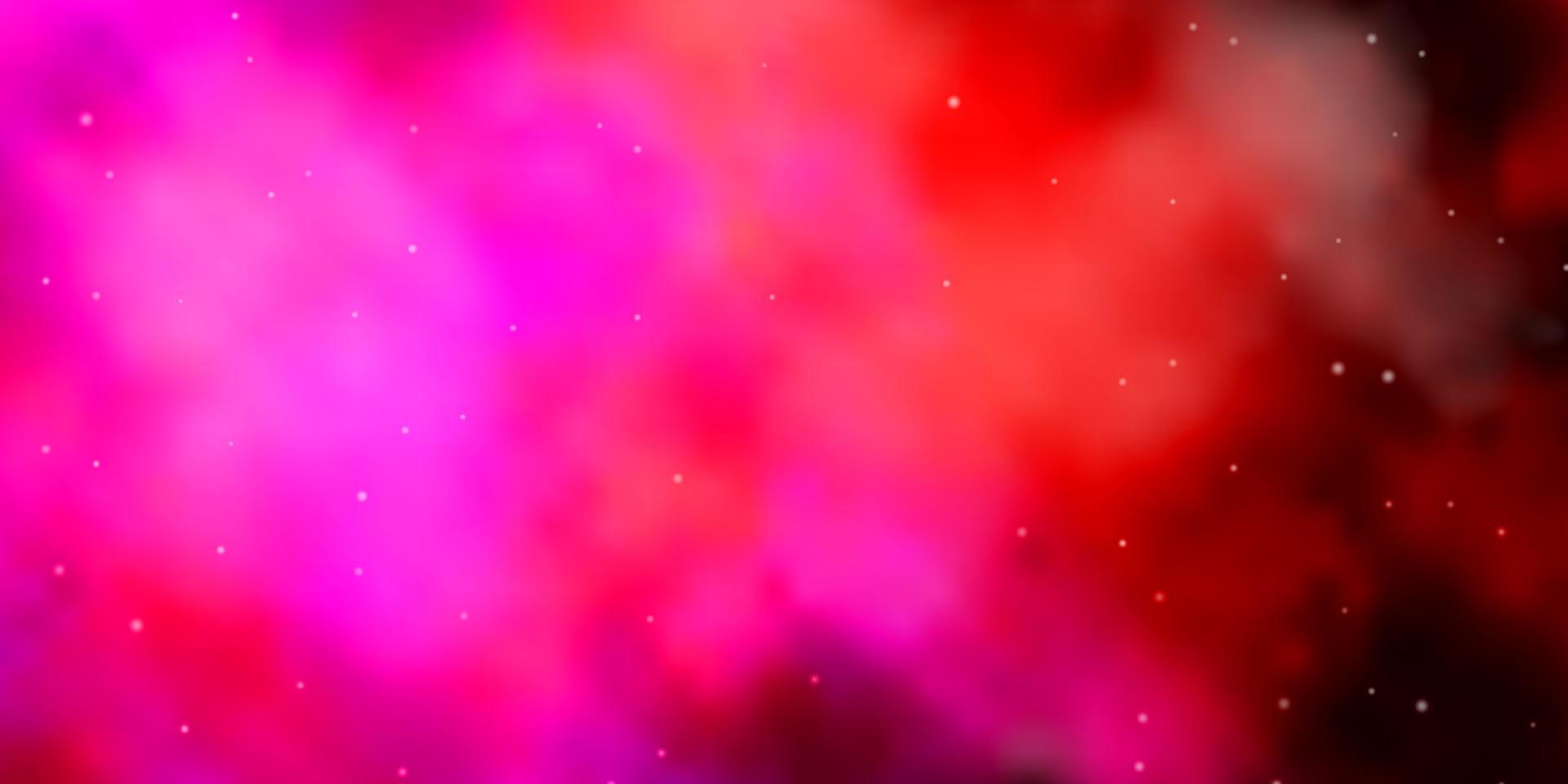 dunkelvioletter, rosa Vektorhintergrund mit kleinen und großen Sternen. vektor