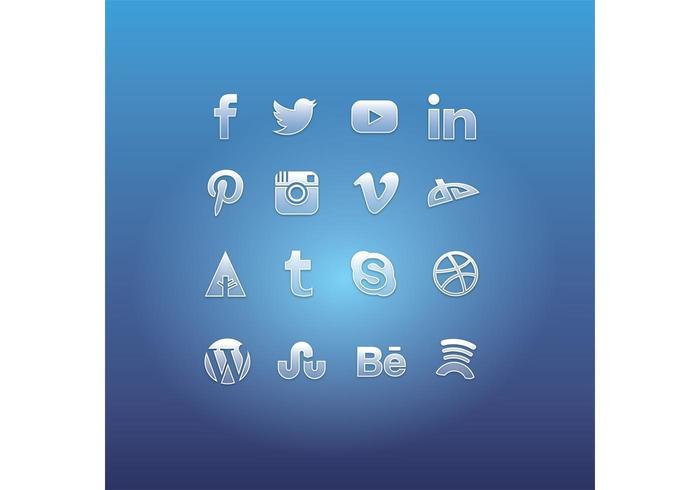Glas Social Media Icon Vektoren