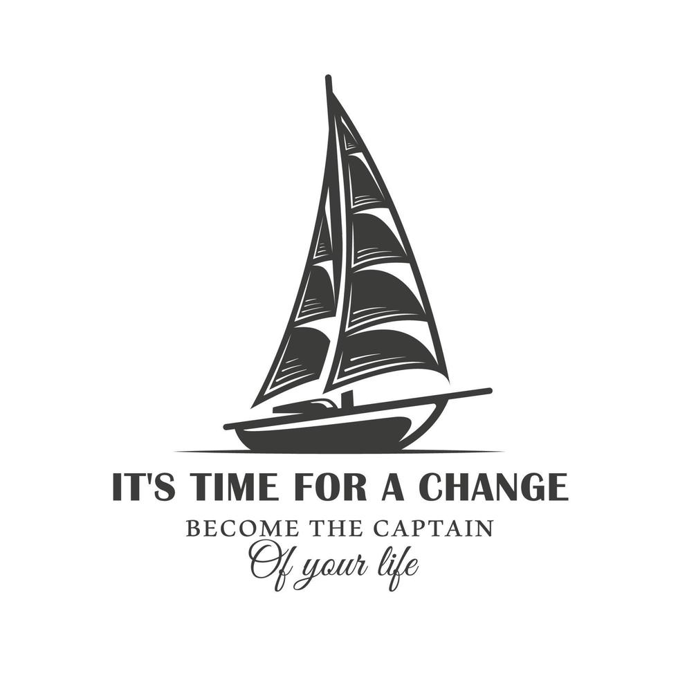vintage logotyp för segelbåt vektor