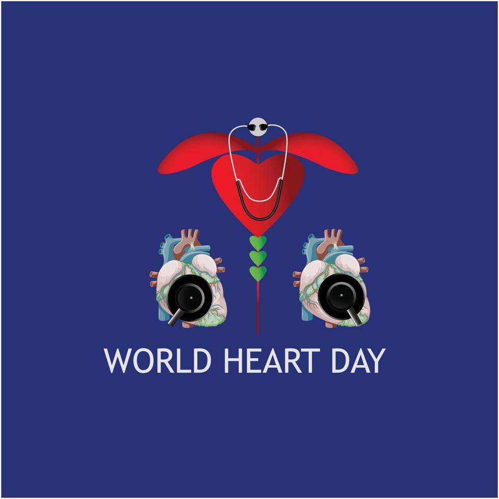 World Heart Day reklambanner för sociala medier, marknadsföring, affisch och banner, webbplatsbanner, whatsapp-inbjudan vektor