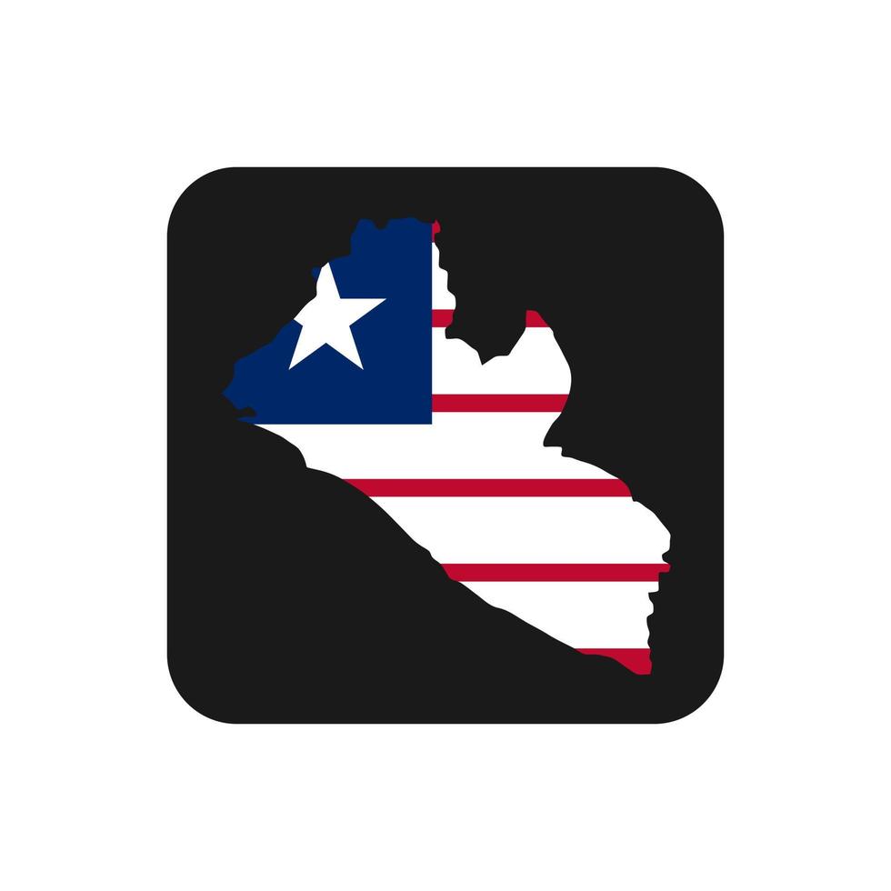 Liberia Kartensilhouette mit Flagge auf schwarzem Hintergrund vektor