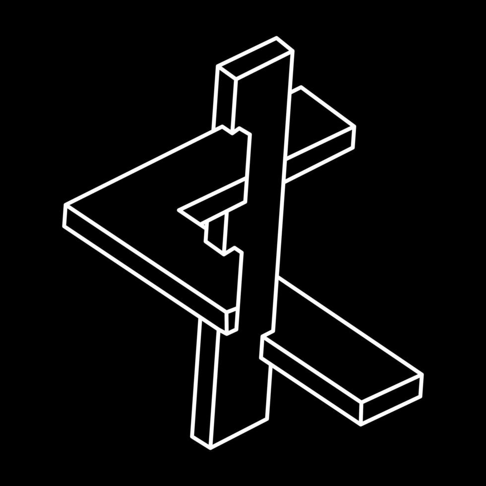 Logo-Design mit unmöglichen Formen, Objekt der optischen Täuschung. optische Kunstfigur. Geometrie. vektor
