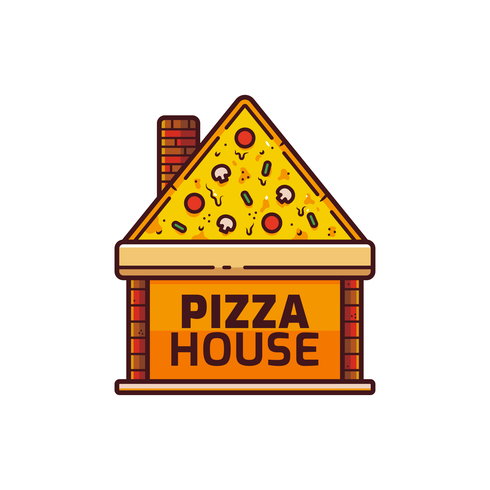 pizza logotyp vektor