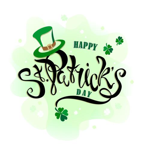 St Patrick&#39;s day.Lettering. Holiday kort. Vektor illustration.